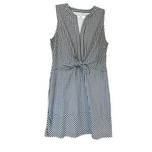 Vineyard Vines Black White Gingham Seersucker Dress 14 Lined Preppy Coastal
